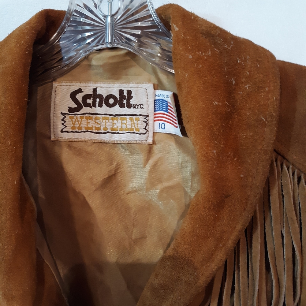 Vintage Schott NYC Western Fringe Suede Coat - Picture 7 of 9